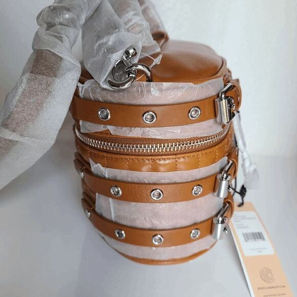 NWT REBECCA MINKOFF Hitch Hiker Oblong Moto Caramel Crossbody Handbag MSRP $398 - Picture 11 of 16